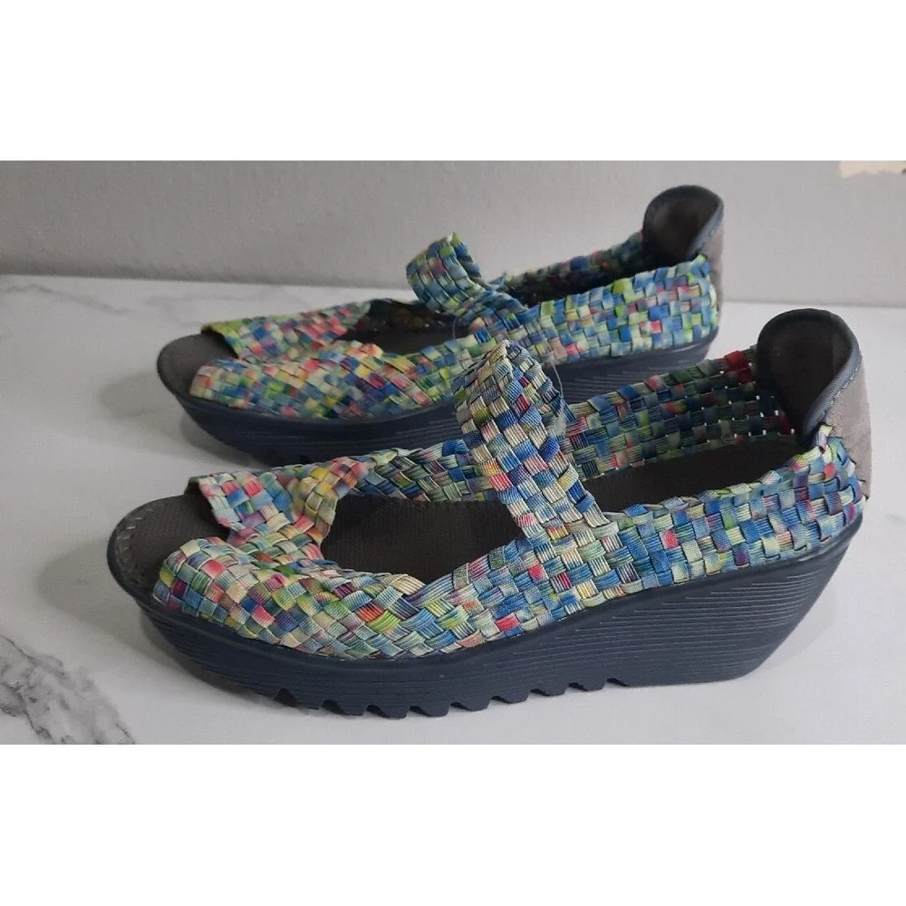 Bernie Mev Womens Multi-Color Pull On Wedges EU 41 US 10/11
